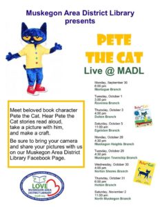 Pete the Cat at Muskegon Libraries 2019